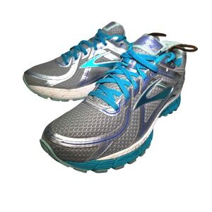 Brooks Adrenaline GTS 16 Women Size 10 Wide Grey Teal Running Shoes 1202031D170